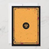 ゾンビ発生のお知らせ ハロウィン警告 楽しい 招待状 (裏面)