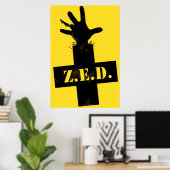 ゾンビ緊急防御 – "セーフゾーン" ポスター (ホームオフィス)