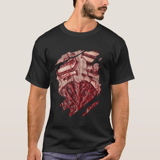 ゾンビ胸血とガッツハロウィーン Tシャツ (正面)