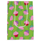 ゾンビ脳カップケーキパターン ミディアムペーパーバッグ (裏面)