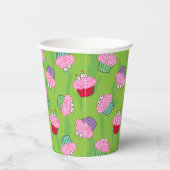 ゾンビ脳カップケーキパターン 紙コップ (右)