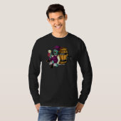 ゾンビ血ビール血を飲むモンスターハロ Tシャツ (正面フル)