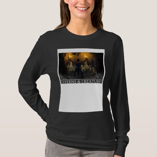 ゾンビ襲撃洞窟と生き物たち Tシャツ (正面)