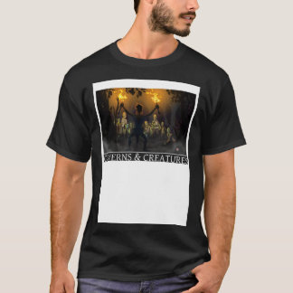 ゾンビ襲撃洞窟と生き物 Tシャツ