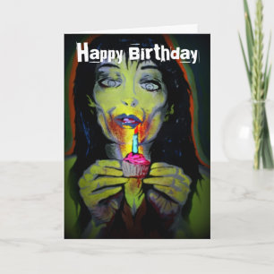 ゾンビ誕生日ガール誕生日カード カード