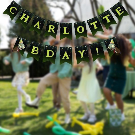 ゾンビ誕生日キッズ怖いモンスター バンティングフラッグ