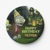 ゾンビ誕生日キッズ怖いモンスター ペーパープレート (正面)