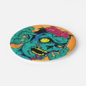 ゾンビ誕生日ハロウィンキッズパーティー ペーパープレート (アングル)