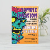 ゾンビ誕生日ハロウィンキッズパーティー 招待状 (スタンド正面)