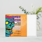 ゾンビ誕生日ハロウィンキッズパーティー 招待状 (スタンド正面)