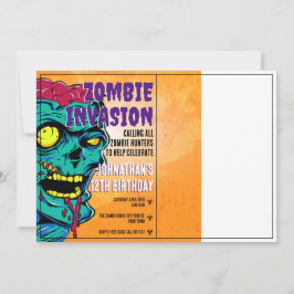 ゾンビ誕生日ハロウィンキッズパーティー 招待状