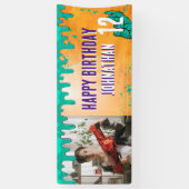 ゾンビ誕生日ハロウィンキッズパーティー 横断幕 (縦)