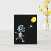 ゾンビ誕生日バロおもしろいン – かわいいゾンビキッズA カード (黄色い花)