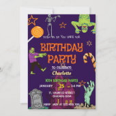 ゾンビ誕生日招待状キッズパーティー 招待状 (正面)