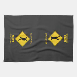 ゾンビ警告のハロウィーン キッチンタオル