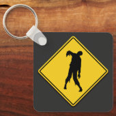 ゾンビ警告のハロウィーン キーホルダー (正面)