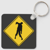 ゾンビ警告のハロウィーン キーホルダー (裏面)