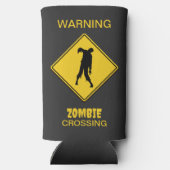 ゾンビ警告のハロウィーン スリム缶クーラー (裏面)