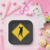 ゾンビ警告のハロウィーン ペーパープレート (パーティー)