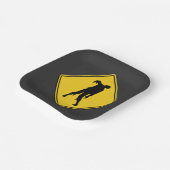 ゾンビ警告のハロウィーン ペーパープレート (傾斜あり)