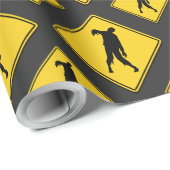 ゾンビ警告のハロウィーン ラッピングペーパー (ロールコーナー)