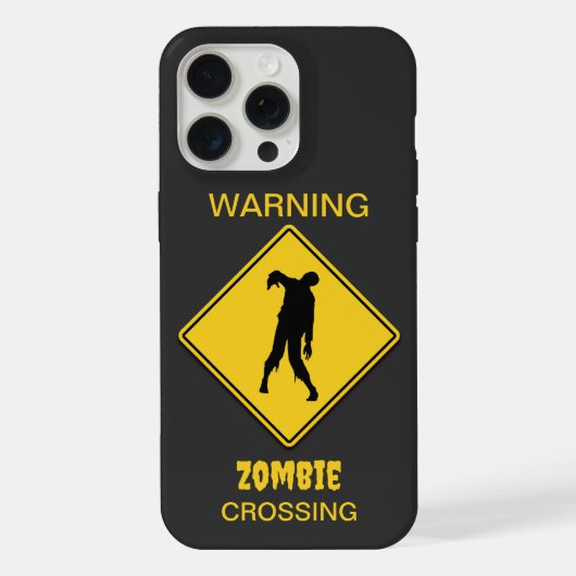 ゾンビ警告のハロウィーン iPhoneケース (裏面)