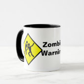 ゾンビ警告の道路標識 マグカップ (正面左)