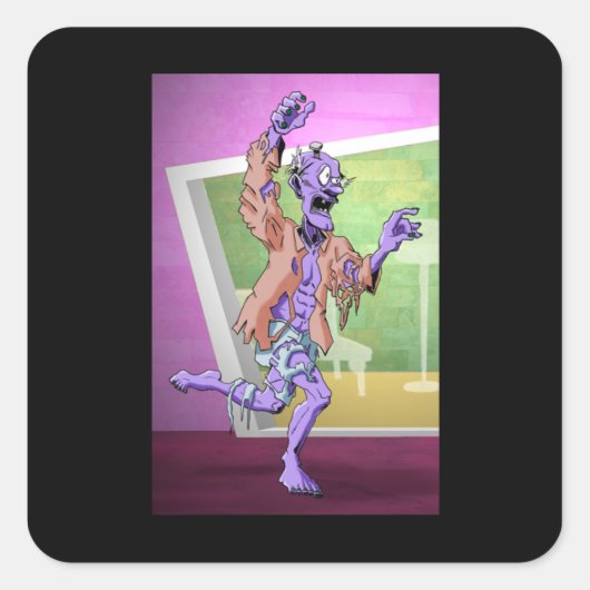 ゾンビ追跡ステッカー スクエアシール (正面)