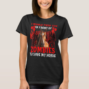 ゾンビ達の前で君を押し救殺す Tシャツ