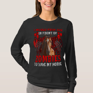 ゾンビ達の前で君を押し救殺す Tシャツ