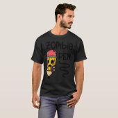 ゾンビ鉛筆 ハロウィン ホリデー おどろおどろしい Tシャツ (正面フル)