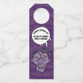 ゾンビ面白いハロウィーンブーズサバイバルキットパープル ボトルネックタグ