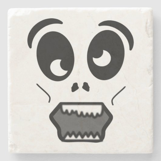 ゾンビ顔 ストーンコースター (正面)
