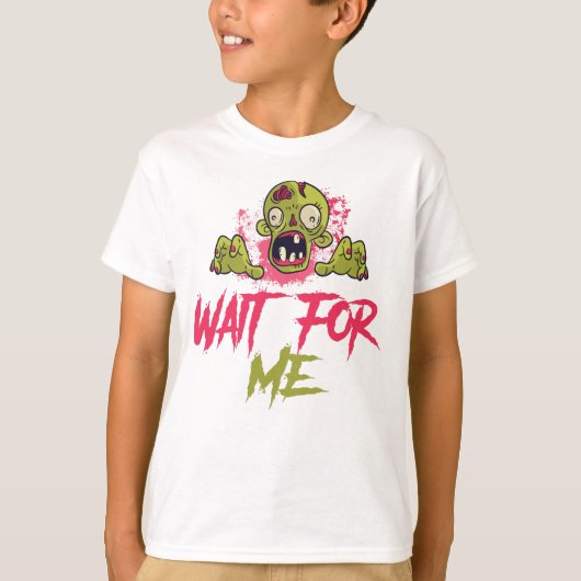 ゾンビ顔,ハッピーハローウィン，黒，ピンク  Tシャツ (正面)