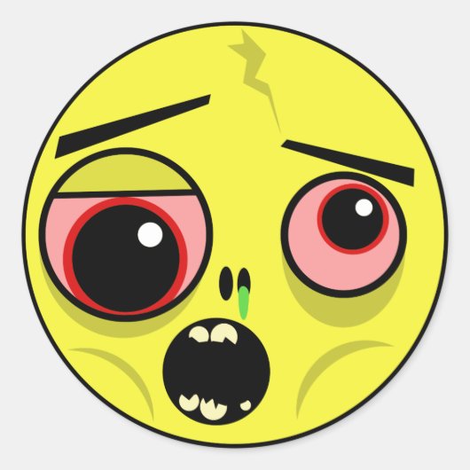 ゾンビ顔 ラウンドシール (正面)