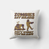 ゾンビ食べの脳はあなたは安全を心配しおもしろいない クッション (裏面)