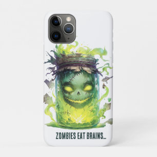 ゾンビ食べーの脳。グロー不気味付きハロウィーンの瓶 iPhone 11 PROケース