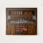 ゾンビ食べ物あなたがビュッフェ食べーハロウィーン タペストリー (正面(横))