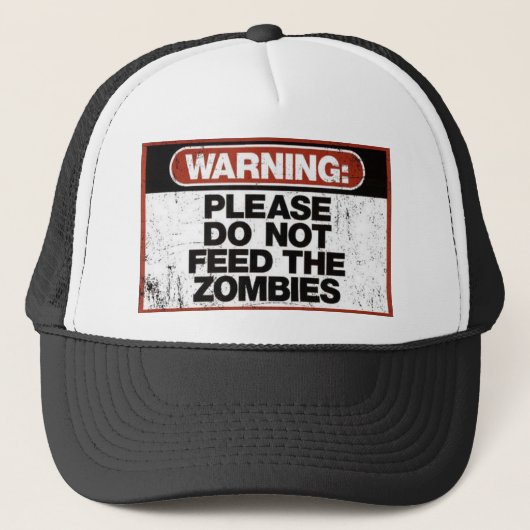 ゾンビ食べ物を与えのTシャツを着るな キャップ (正面)