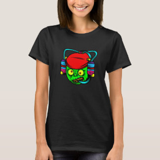 ゾンビ飲脳ゆるハロウィンコスチューム 月 Tシャツ