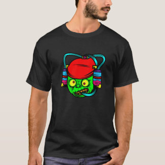 ゾンビ飲脳怠けハロウィンコスチューム 月 Tシャツ