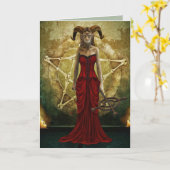 ゾンビ魔女グリーティングカード カード (黄色い花)