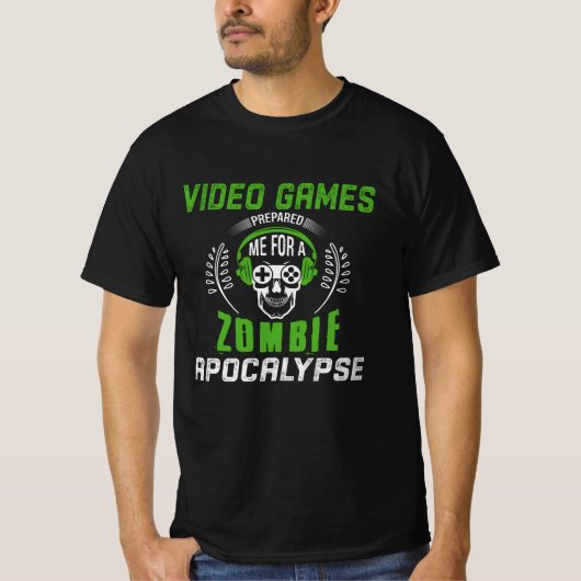 ゾンビ黙示録の準備をしたビデオゲーム Tシャツ (正面)