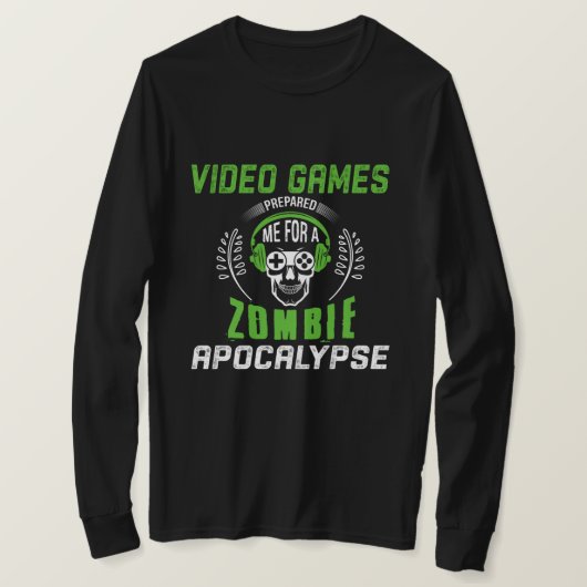 ゾンビ黙示録の準備をしたビデオゲーム Tシャツ (デザイン正面)