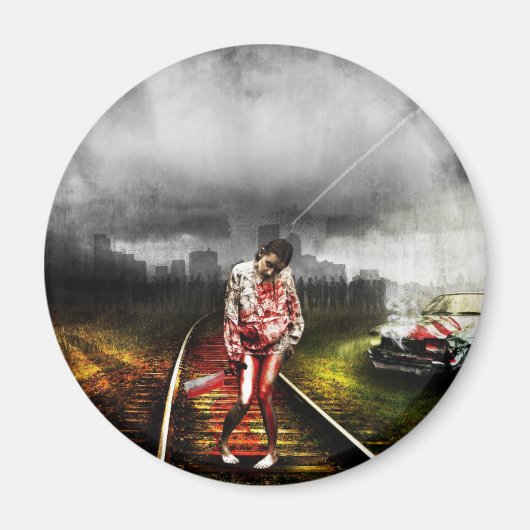 ゾンビ黙示録芸術的イラストレーション マグネット (正面)