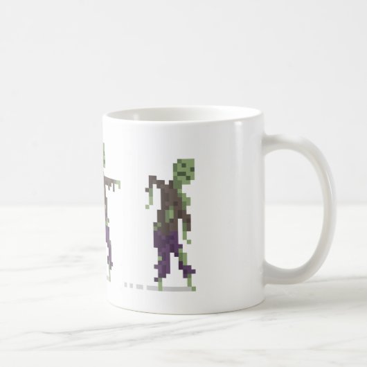 ゾンビ8ビットピクセル芸術のマグ コーヒーマグカップ (右)