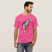 ゾンビ とギフト 血まみれのサメ ホラー ハロウィンF Tシャツ (正面フル)