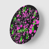 ゾンビ（ばちゃばちゃ）跳ねるキッズネオンウォール ラウンド壁時計 (傾斜)