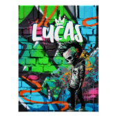 ゾンビ グラフィティ 部屋 デコ モノグラム ドア ポスター (正面)