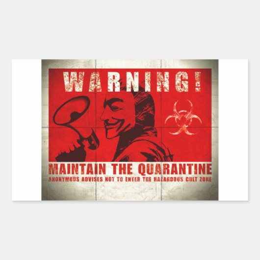 ゾンビ、サイン 長方形シール (正面)